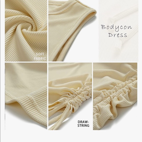 NWT black Ruched Drawstring Dress - Picture 7 of 7